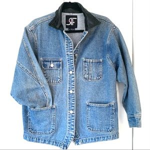 Oversized Jean Jacket ft. Leather Collar